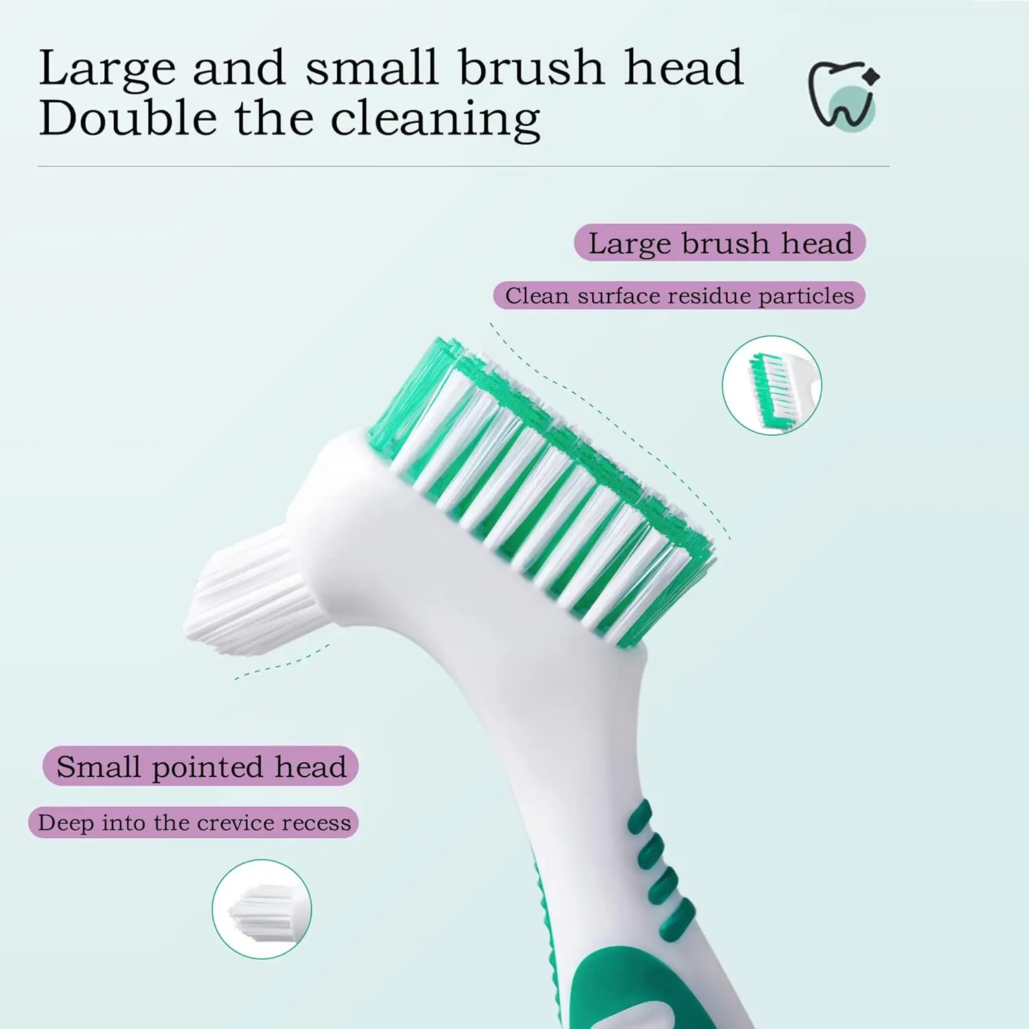 Denture Brush, Dentures Cleaning Toothbrush, False Teeth Invisible Braces Orthodontic Correction Retainers Descaling Brush