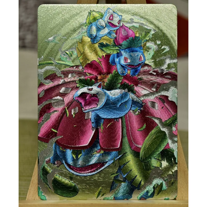 3 pçs/set PTCG Primeira Geração Charmander/Squirtle/Bulbasaur DIY Refratório Áspero Cartão Flash Anime Jogo Coleção Cartão Brinquedo Presente