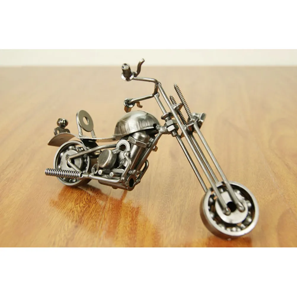 

Vintage Iron Motorcycle Desktop Ornament Creative Mini Metal Decoration Crafts Gifts for Home Office Unique Motorcycle Ornaments