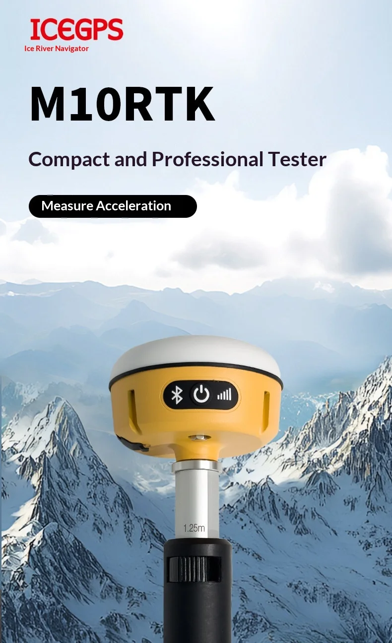 ICEGPS M10 RTK GNSS Multi-Frequency Receiver Survey Equipment Tilt Measurement Full-Frequency IMU Handheld Controller IP65 Rated