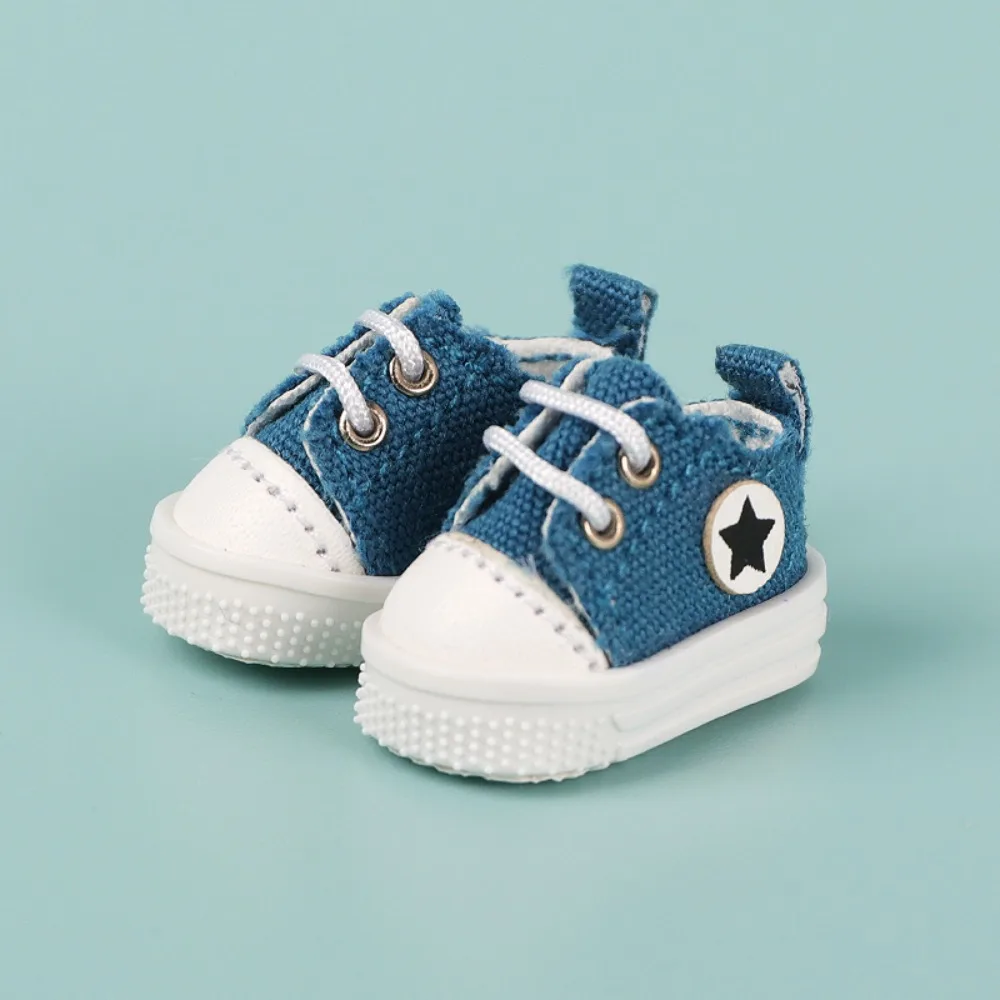 

Fashion Star Pattern Ob11 Shoes Low Top Dress Up Doll Canvas Shoes Pretend Play Cute Outfit Casual Doll Shoes 1/12 Bjd Doll