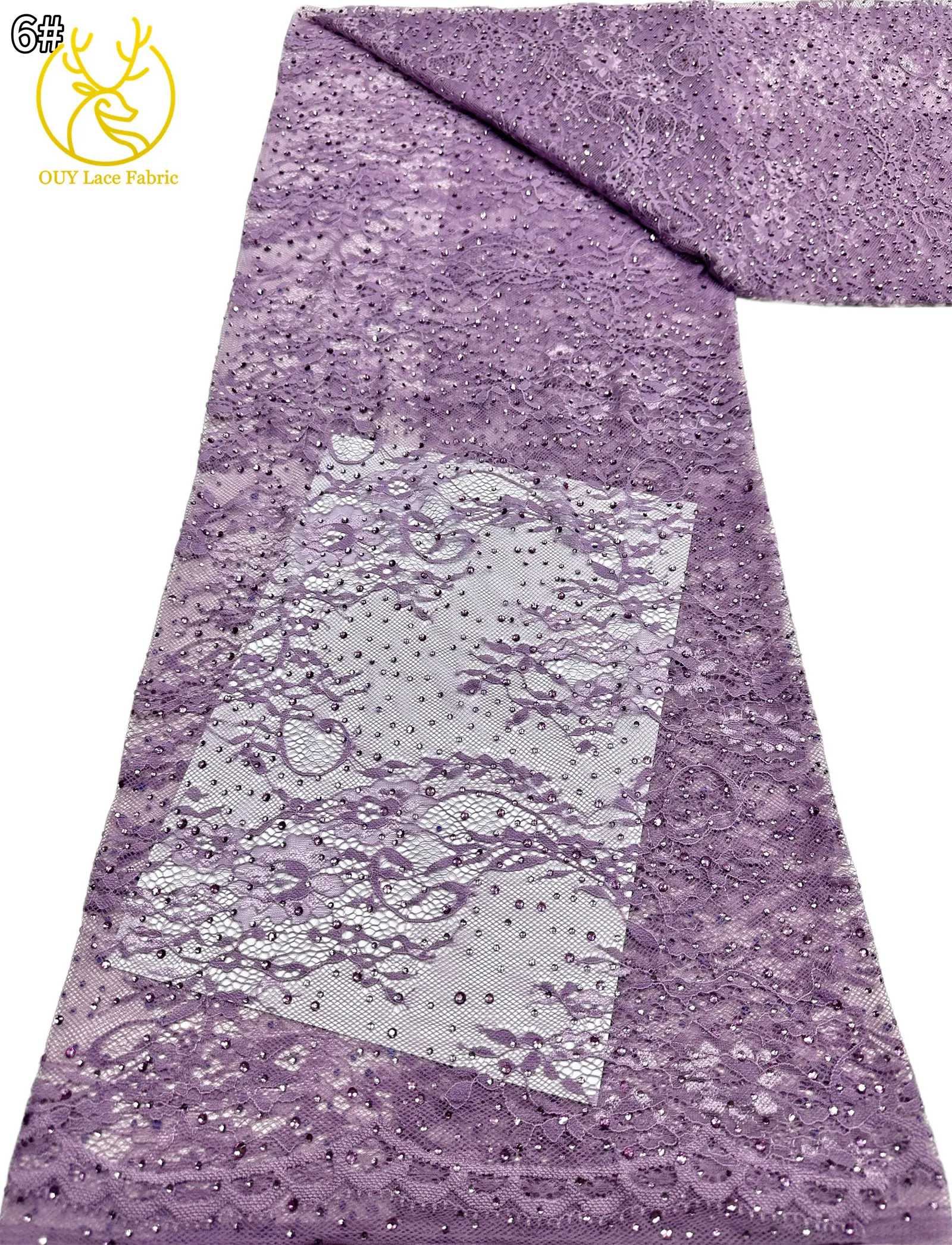 5 Yards französische Stickerei-Tüll-Diamantspitze, nigerianische afrikanische Pailletten-Perlen-Spitze für Damen, Partykleid, Hochzeitskleid, Nähen – Detail 21