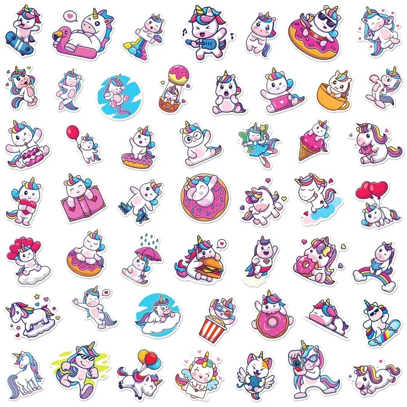 10/25/50pcs Unicorn Star Stickers Cartoon Decals Water Bottle Suitcase Stationery Guitar Laptop Phone Car Skateboard Motorcycle