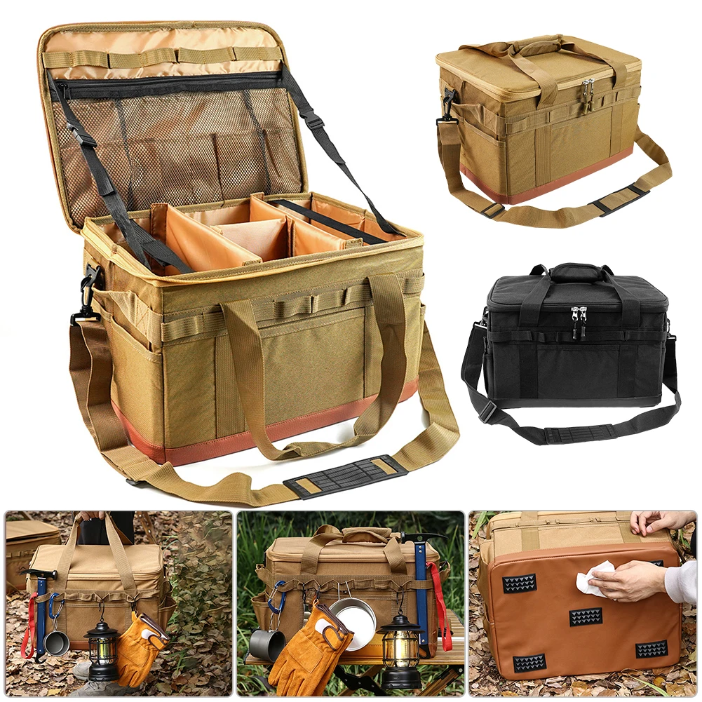 

Portable Camping Stove Storage Case 30L Camping Cooking Utensil Organizers Bag Collapsible Lamp Tableware Bag Camping Supplies
