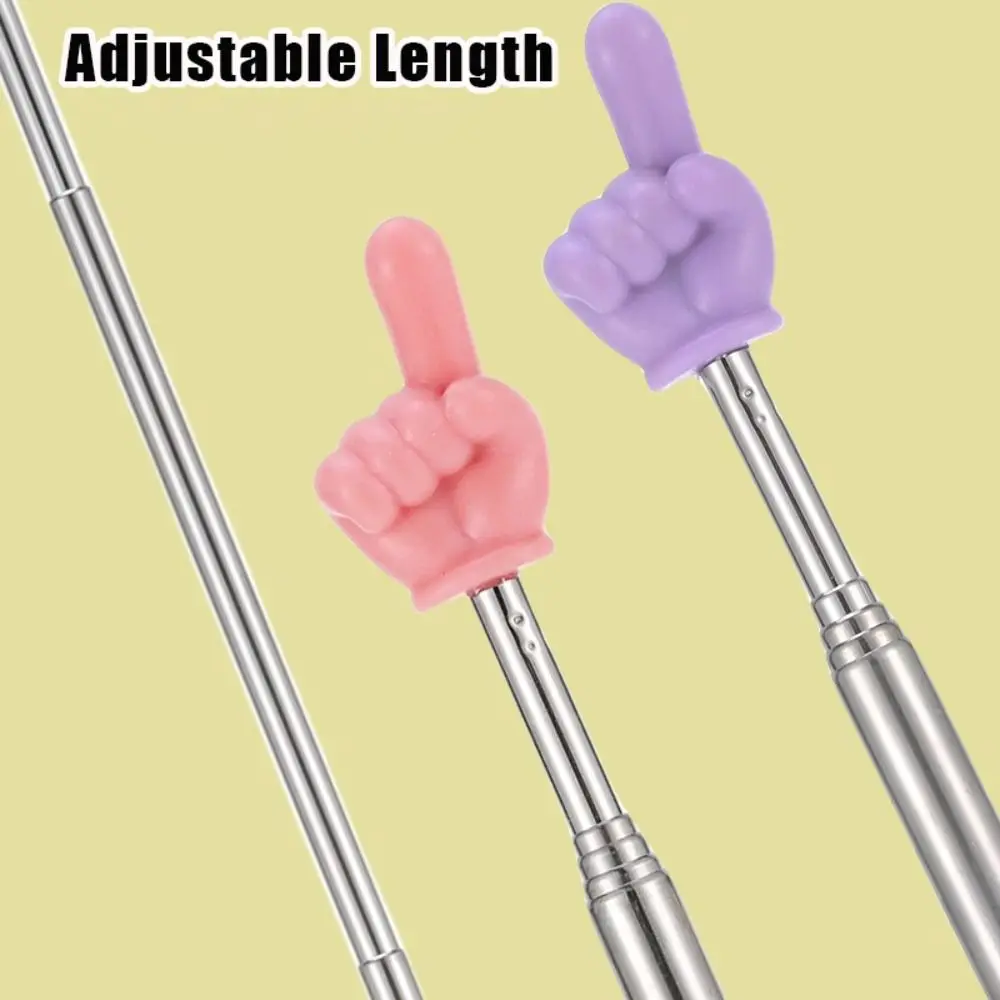 Durable Stainless Steel Teaching Pointer Telescopic Rod Finger Design Teaching Stick Classroom Finger Pointer Teaching Tools