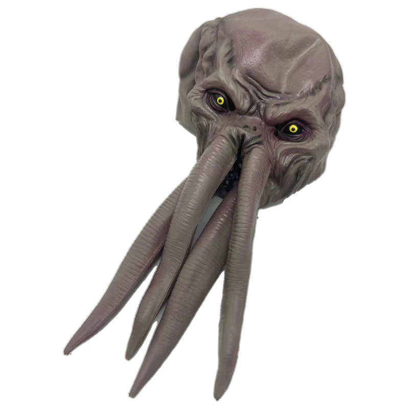 Mind Flayer Illithid Latex Headgear Game Baldur\'s Gate Cosplay Hat Octopus Head Cover Halloween Carnival Party Terror Mask