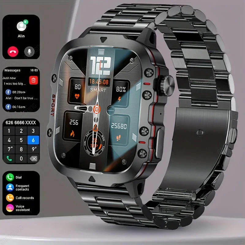 

Мужские Водонепроницаемые Смарт-часы с экраном 1,96 дюйма и Bluetooth