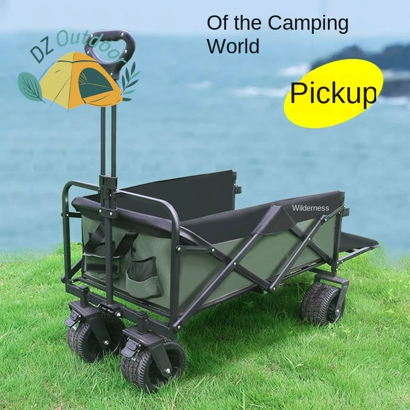 DZ Outdoor Camping Cart Stall Artifact Shopping Cart Picnic Cart Foldable Lightweight Carrying Camping Cart Stall Puller 2025