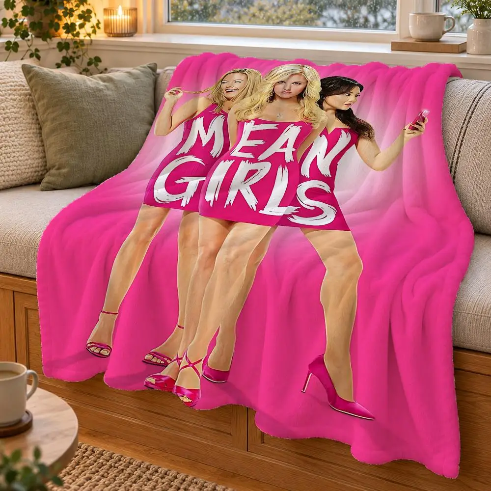 Mean Girls Movie TV Throw Double Sided Flannel Throw Blanket Soft Warm Washable Home Decor