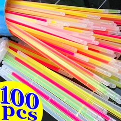 10/100pcs Fluorescence Glow Sticks Multicolor Night Glowing DIY Glowsticks Bracelets Stick with Connectors Party Decor Supplies