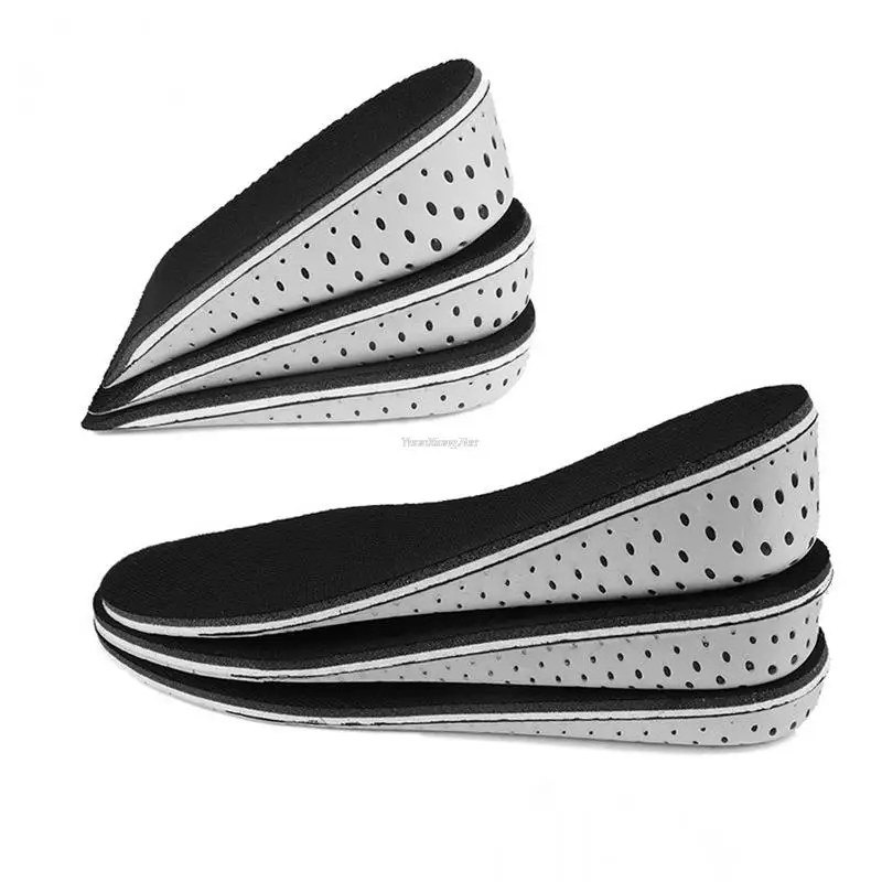 1Pair Height Increase Insoles Unisex Shoes Insole Height Lift Adjustable Cut Shoe Heel Insert Taller Support Absorbant Foot Pads