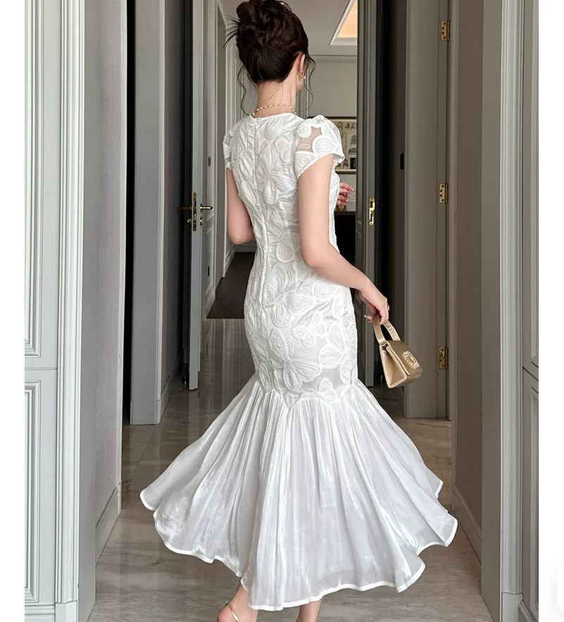 Summer Collection Elegant Slimming Fish-Tail Dress Exclusive High-End Light Luxury Evening Gown