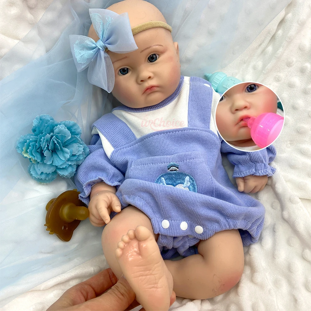 

18-дюймовая силиконовая кукла-реборн для девочек с гибкими конечностями и головой, реалистичная образовательная модель с 3D-эффектом кожи для учебных заведений по уходу за детьми