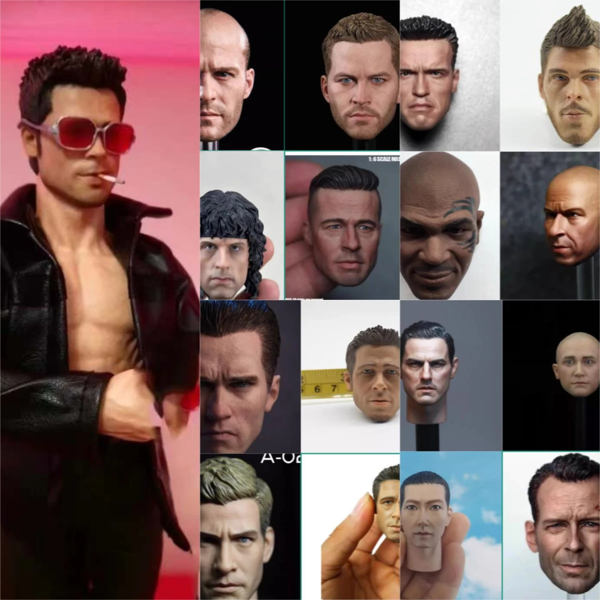 1/6 Wstępnie Malowana Głowa Operatora Tier 1 - Rzeźba Głowy Weterana Sił Specjalnych dla 12-calowej Figurki Akcji, Figurki Wojskowej, Zabawki