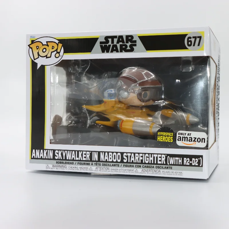 Funko Pop Original Star Wars Anakin Skywalker en Naboo Starfiighter con R2-D2 modelo de figuras de acción juguete para regalo coleccionar decoración de muñecas