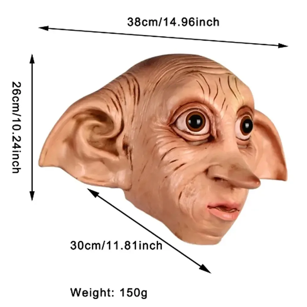 Dobby Mask House-Elf Cosplay Costume Props, Halloween Fancy Dress, Party Headgear Dress Up Mask Meng Stay Lifelike