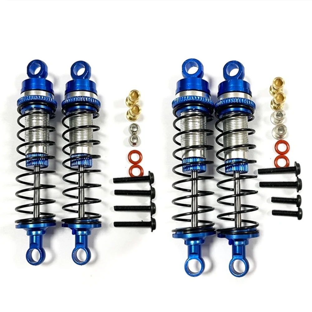 โลหะด้านหน้าและโช้คอัพหลัง Damper สําหรับ Losi 1/18 Mini-T 2.0 1/16 Mini-B RC รถบรรทุกรถอะไหล่อัพเกรด,สีฟ้า