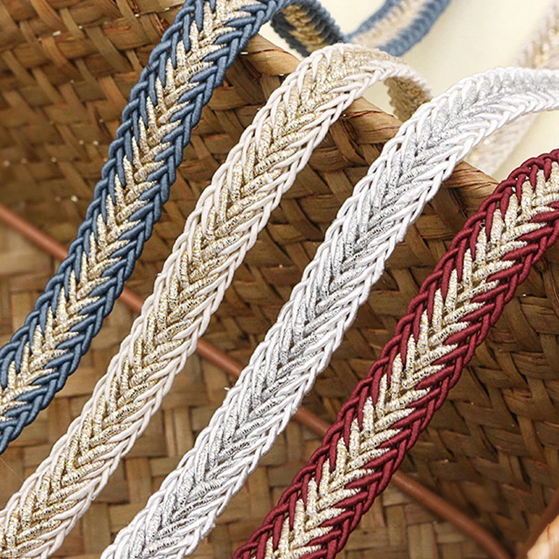 

20 Yard 1.1cm Wide Braided Lace Trims Handmade Curve Lace Fabric Sewing DIY Crafts Jacket Shoe Bag Dress Clothing Accessories