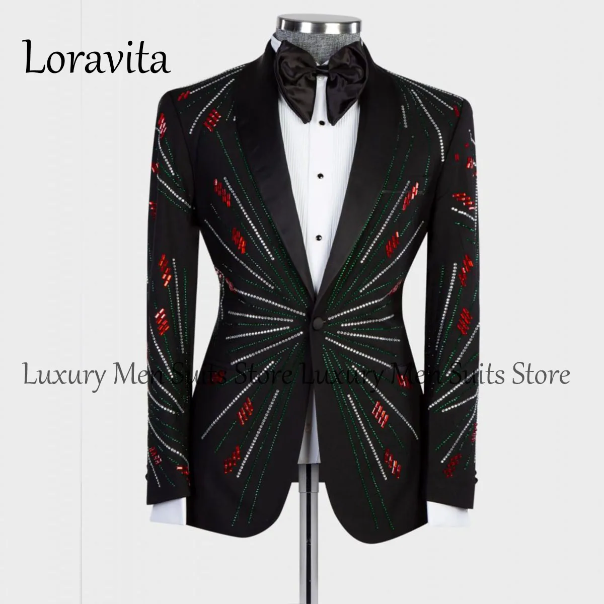 

Glitter Tuxedos Men Suits 2 Pieces Sets Groom Wedding Dinner Party Prom Blazers Pants Outfit Male Suit Terno Masculino Completo