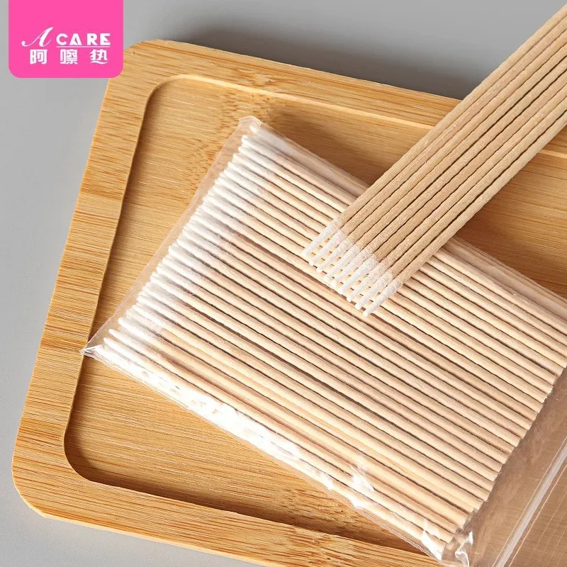 Cotton swab/embroidered A1 pointed single head cotton swab makeup remover wooden stick toothpick ear home cleaning