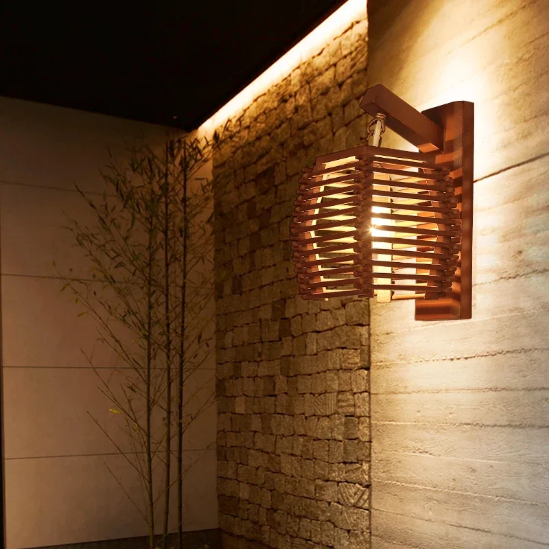 

Creative Vintage Chinese Bamboo Wall Lamp E27 Wall Sconce Light Aisle Corridor Hotel Ktichen Dinging Room Restaurant Cafe Light