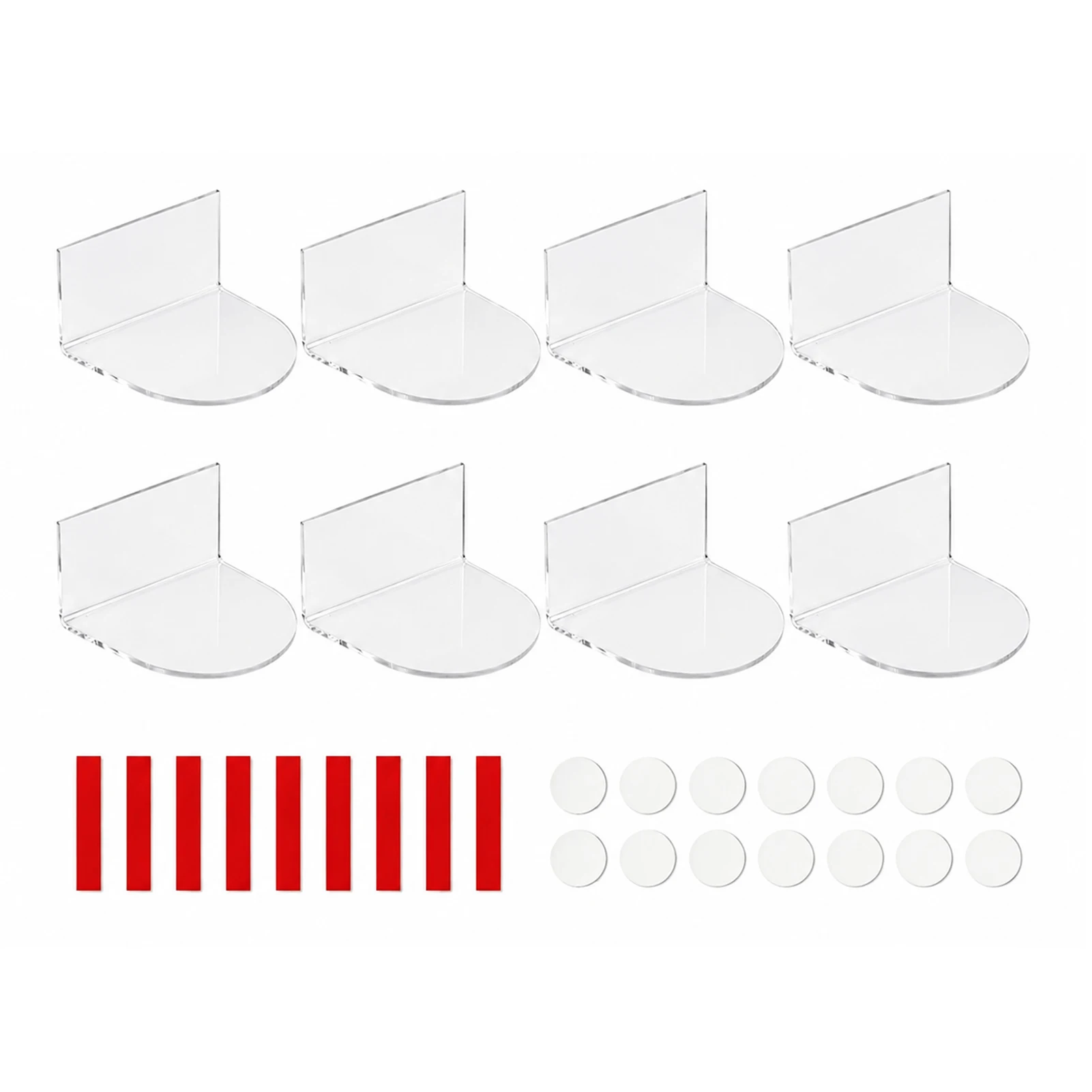 Figure Display Stand Transparent L-Shaped Support for Anime Collectors Clear Acrylic Model Holder Desktop Showcase 8pcs Set