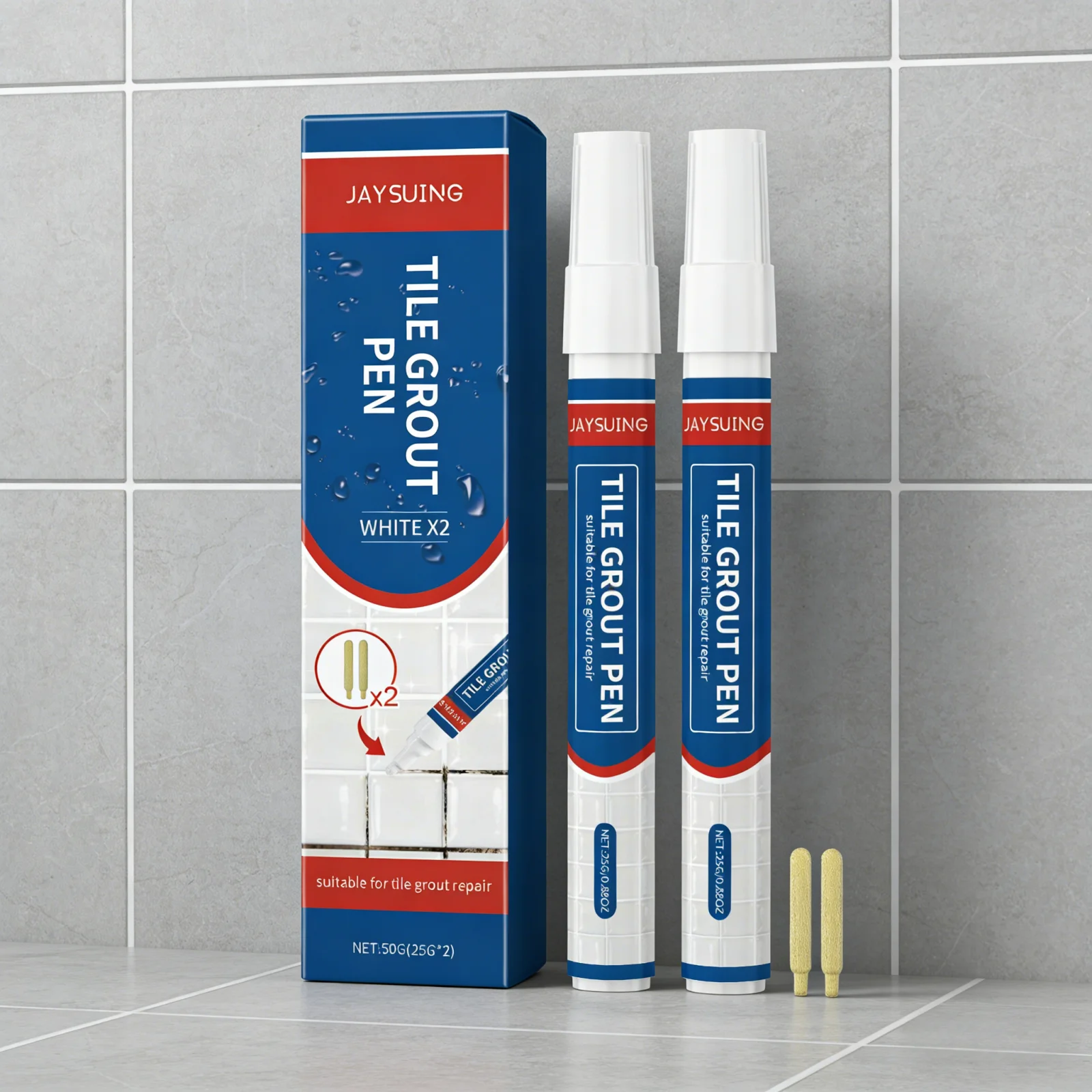 Jaysuing Tile Grout Pen Protect Wall Floor Tile Gap Waterproof Stain Resistant Quick Dry Colorfast Effective Durable Seamed Pen