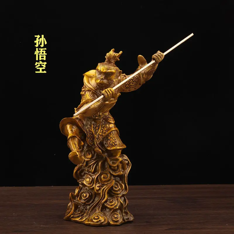 Pure copper , brass statue of Great Sage, Sun Wukong Buddha figure, Monkey King decoration for the living r
