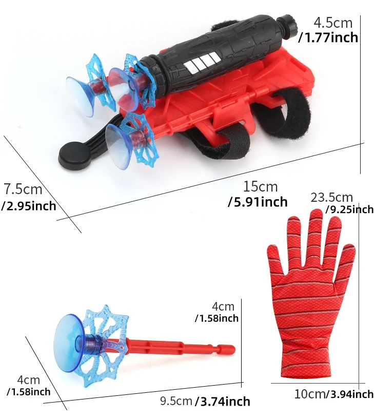 Spider Cosplay Wrist Launcher with Soft Sticky Darts Shooters Action Toy Anime Spider Web Ejection Prop Suit for Kids Gift view 5