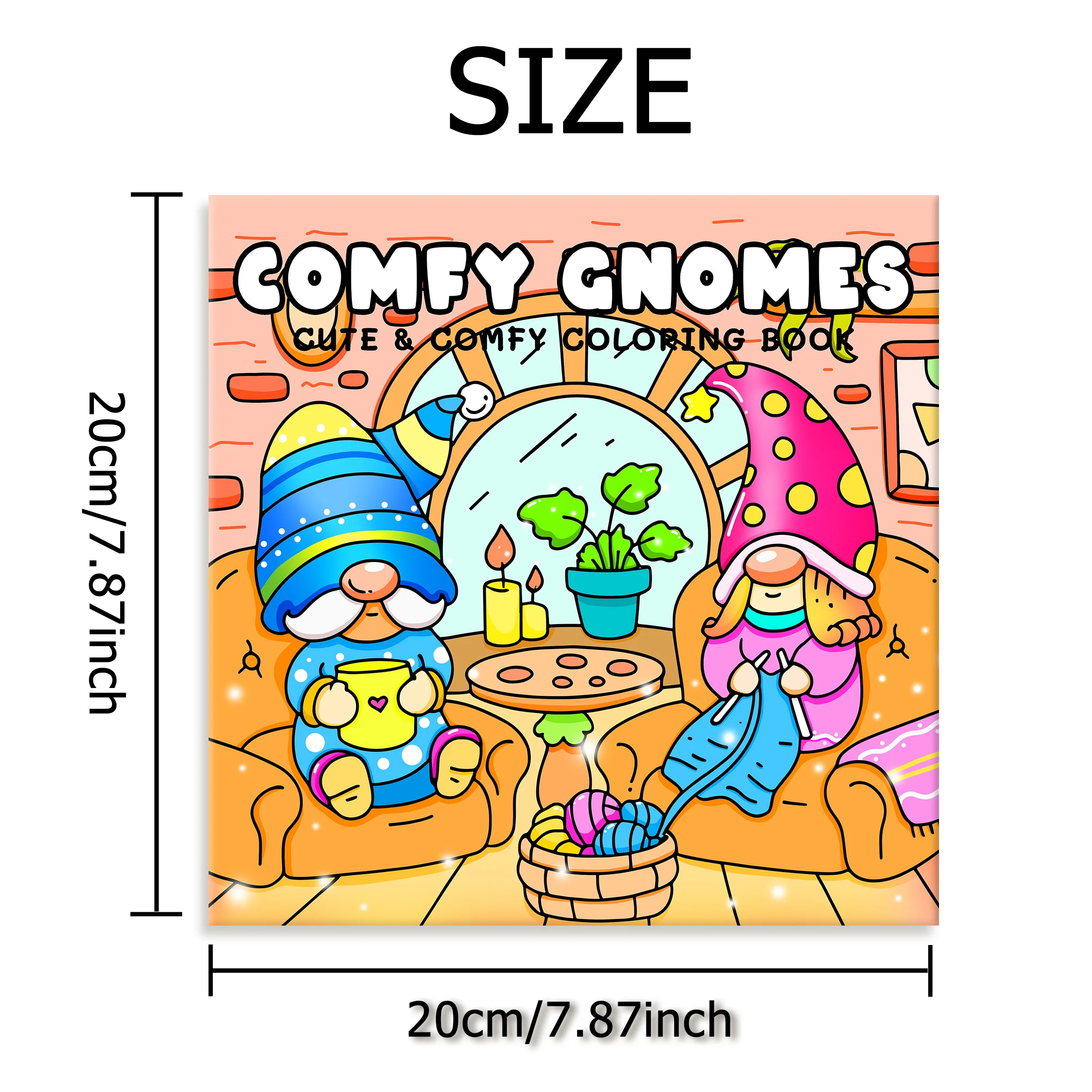 COMFY GNOMES: Coloring Book for Adults Featuring Cute Cozy Daily Activities for Relaxation (Cozy Spaces Coloring)