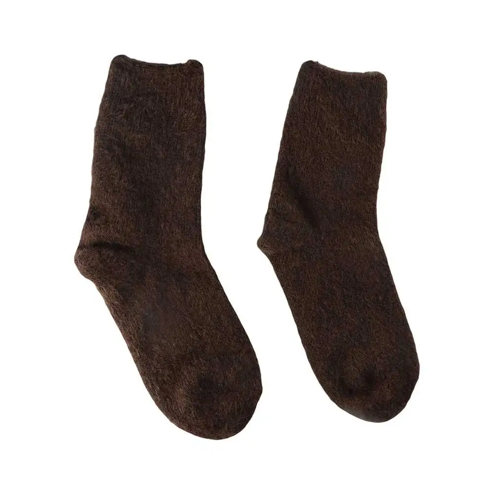 Quente grosso design de moda respirável estilo coreano estudante meias femininas mid-tube meias chão meias de lã de pele de vison