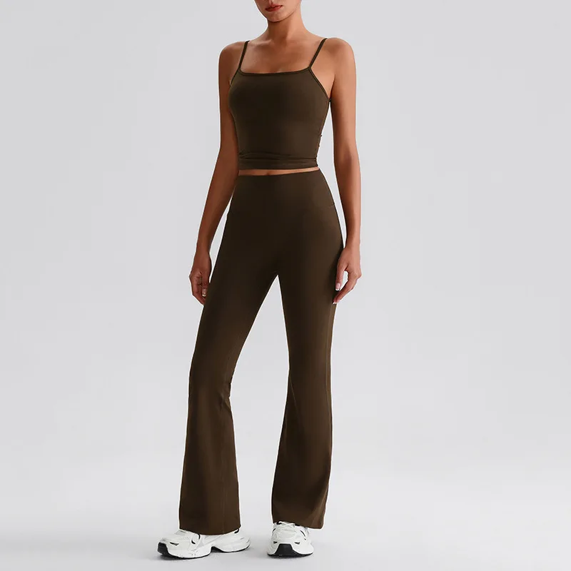

2025 New Women Sexy Yoga Set Pilates Training Outfit High Stretch Workout Clothes Running Fitness Vest Sporty Exercise Suit