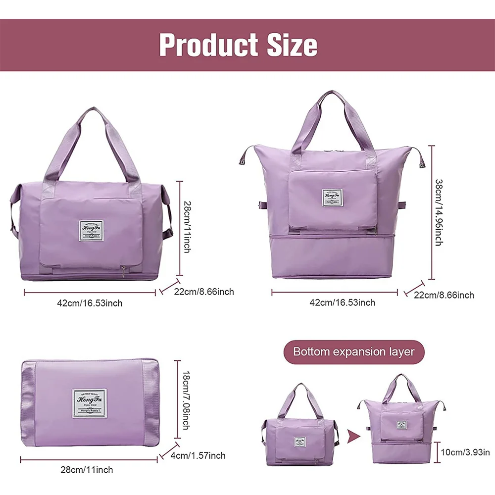 Foldable Large Capacity Storage Folding Bag Travel Bags for Women Tote Carry on Luggage Handbag Duffel Women Shoulder Bags