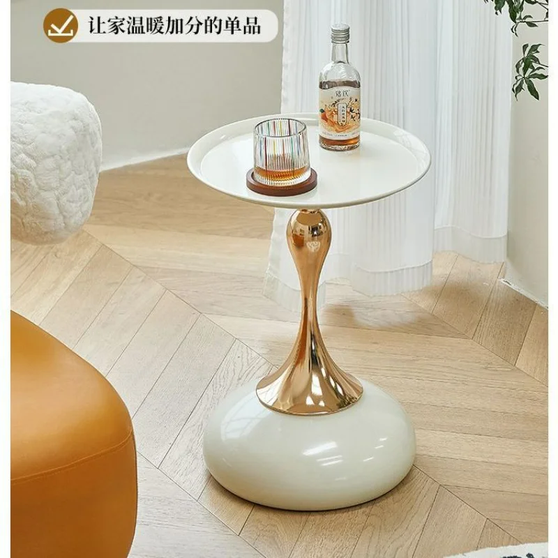 

Simple Modern Light Luxury Sofa Side Table Bedside Nordic Round Tables Stainless Steel Small Coffee Table Corner Living Room