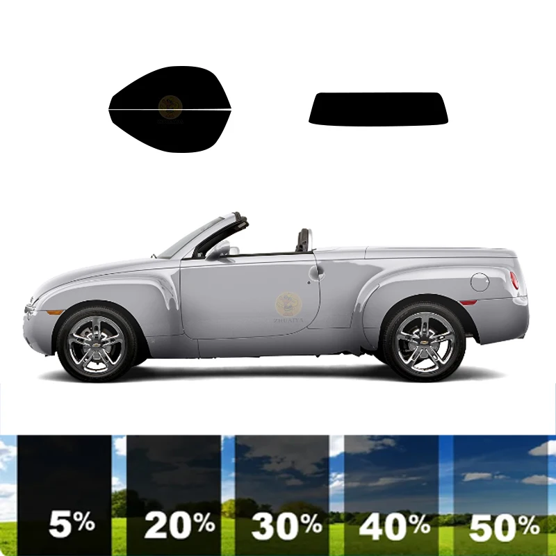 precut Removable Window Tint Film For Car 100% UVR 5%-35%VLT Heat Insulation Carbon ﻿For CHEVROLET SSR 2 DR PU 2003-2006