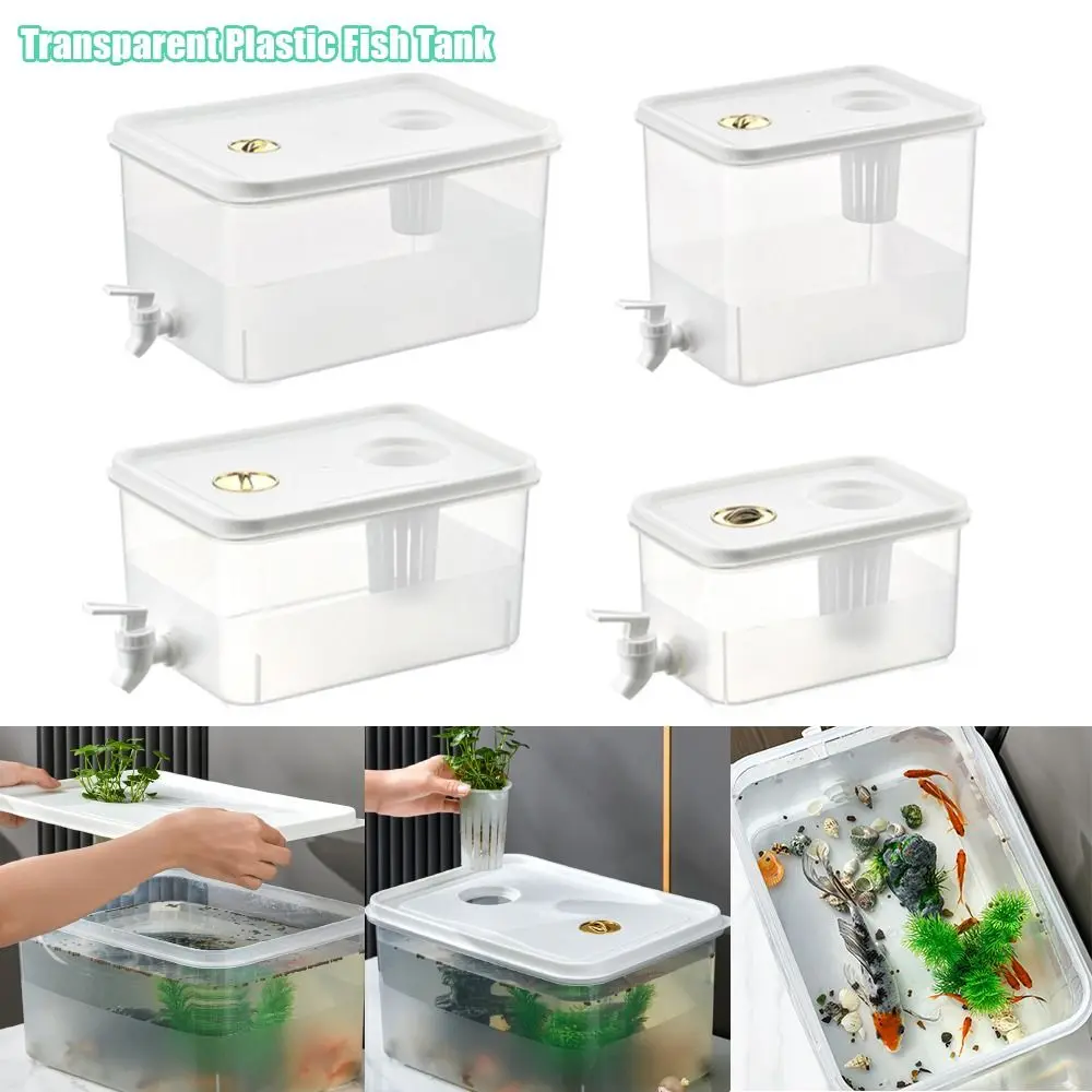 New Transparent Fish Tank Fall Prevention Plastic Desktop Goldfish Bowl Landscaping Desktop Hydroponic Ecological Box