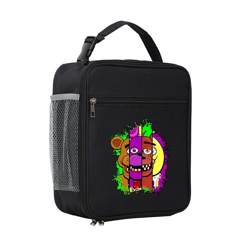 Fnafs حقيبة الغداء سعة كبيرة المحمولة حقيبة عزل بنين بنات موضة أنيمي معزول المبردة الطازجة حفظ حقيبة هدية