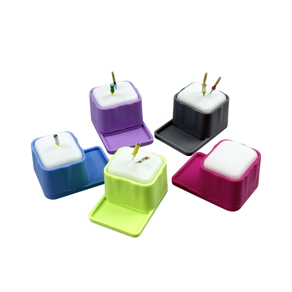 حامل تنظيف ملف قناة الجذر للأسنان مع لوحة قاعدة إسفنجية لملف قناة الجذر وحامل تنظيف وحامل تنظيف الرغوة