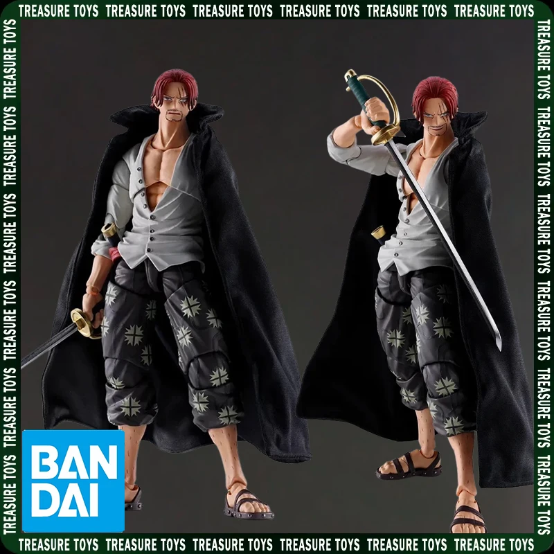 Original Bandai S.H.Figuarts SHANKS -MARINEFORD- Action Figures One Piece Anime Figure Plastic Toys Free Gift