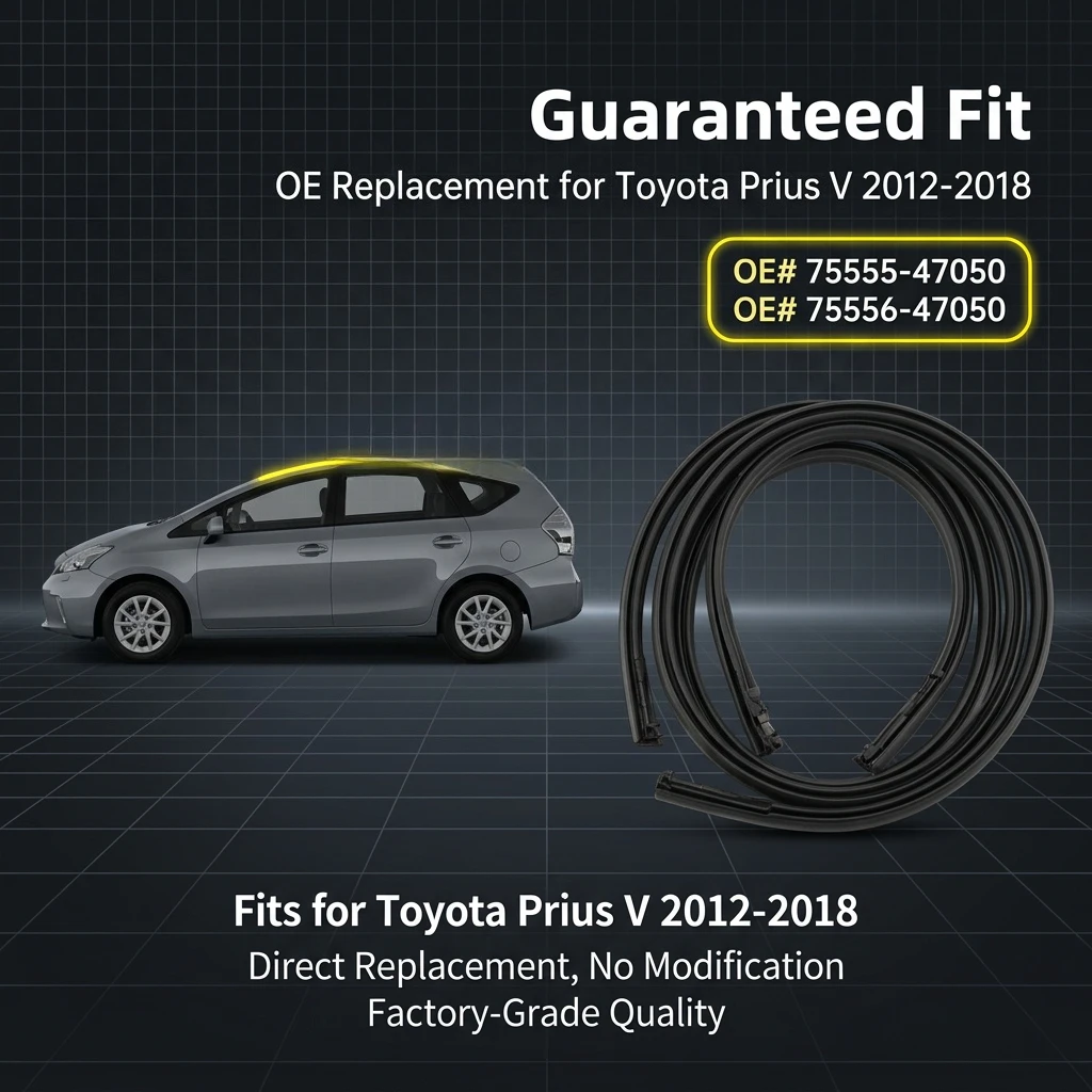 Picture 6: 75555-47050 Car Roof Weatherstrips For Toyota Prius V 2012-2017 2018  7555647050 Rubber Roof Sealing Strips
