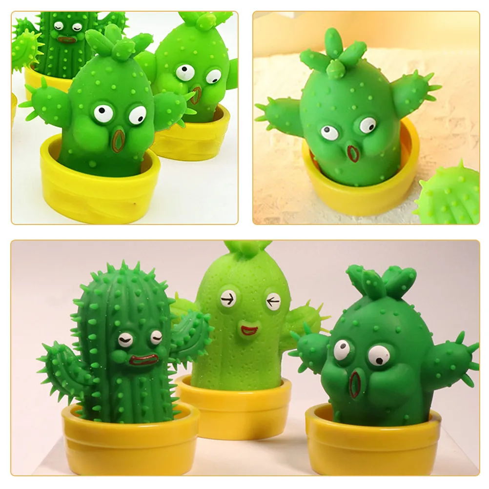 Cactus Shaped Squeeze Stretchy Decompression Stress Reliever Hand Sensory Plaything Lightweight Creative Office Fun Anxiety