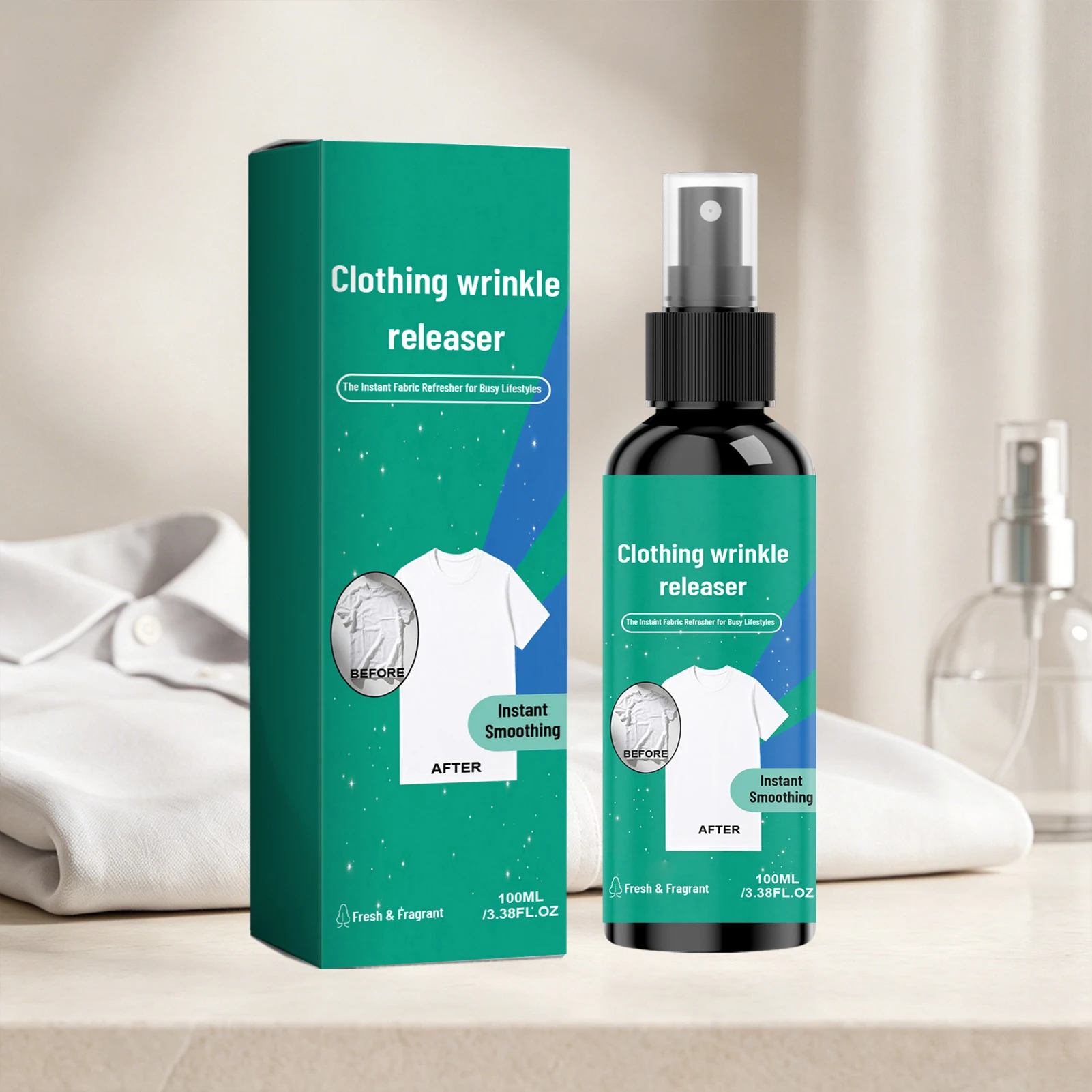 Natural Fiber Relaxant Spray For Laundry Effective Static-Guard And Odor Busters Last-Minute Morning-Rush