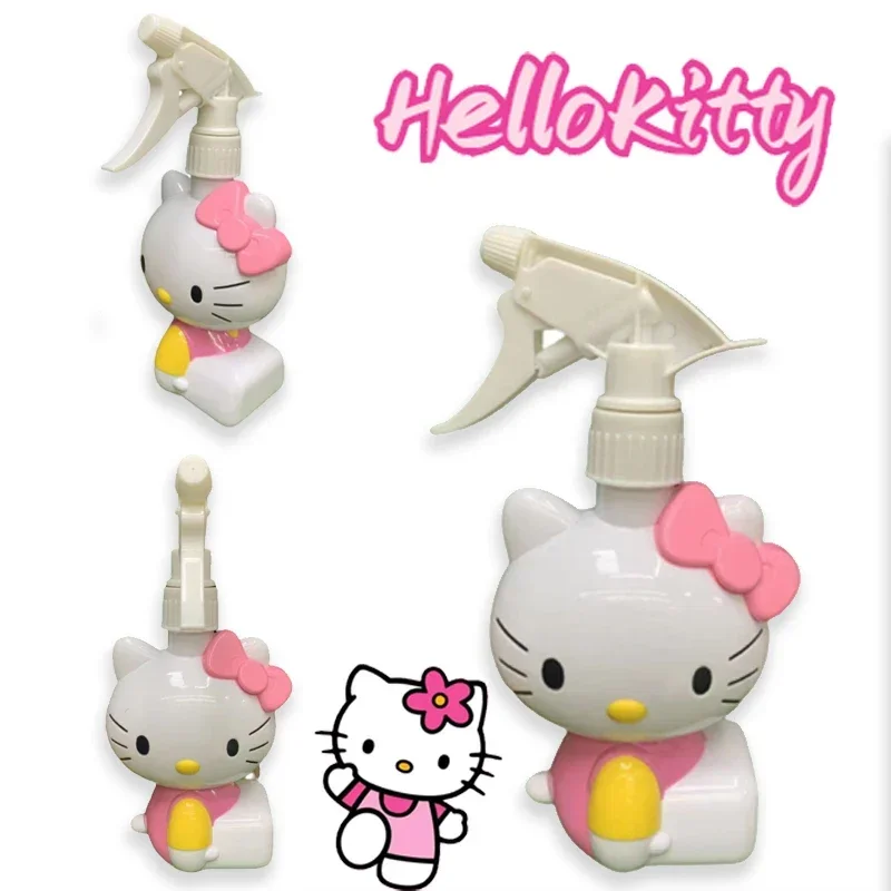 480ML Hello Kitty Cute Spray Bottle Cartoon High Pressure Continuous Mist Spray Bottle Can Refillable Fine Mist Watering Gift