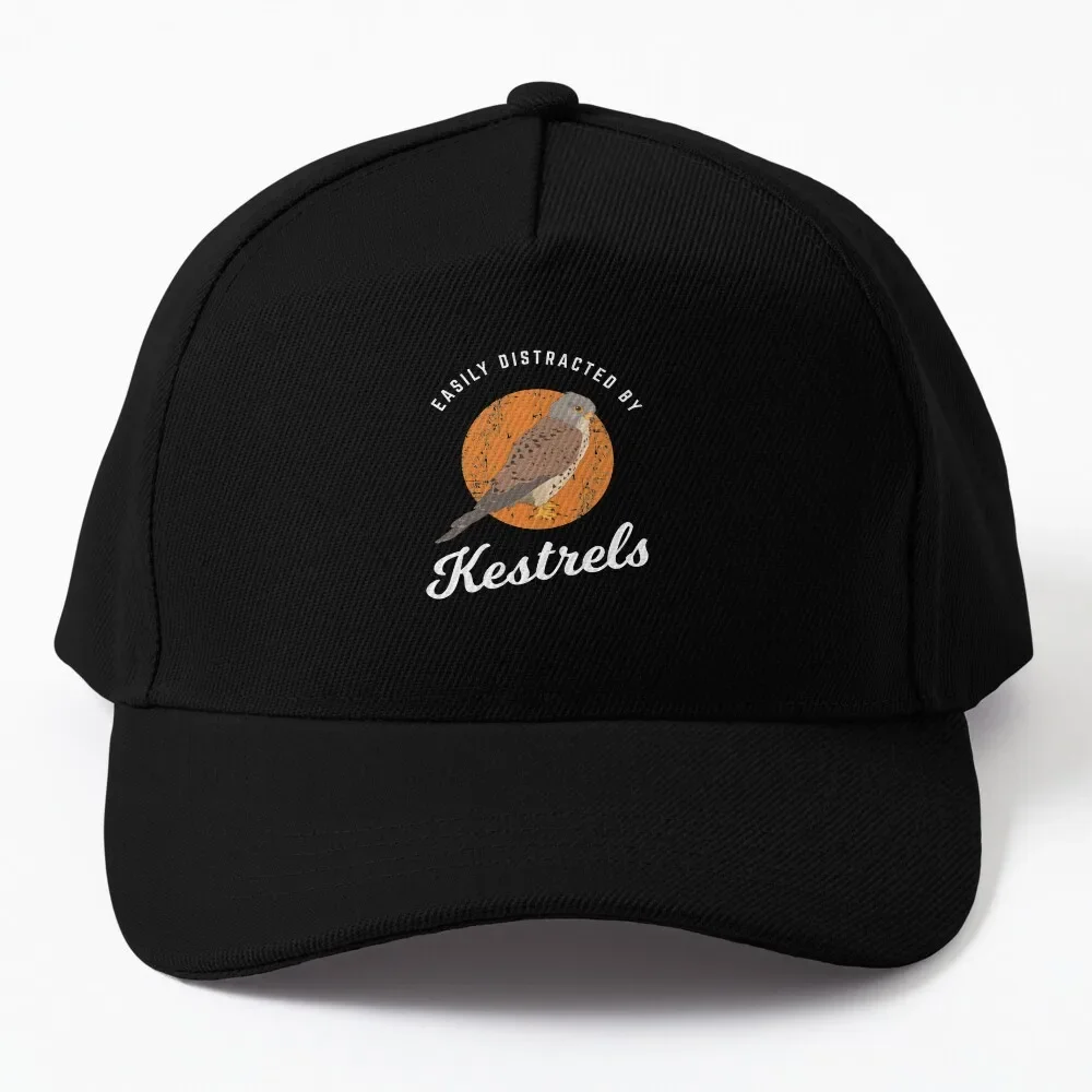 Birding Birdwatching Easily Distracted By Kestrels design Baseball Cap Golf Anime Hat Trucker Hat Ladies Hat Men'S