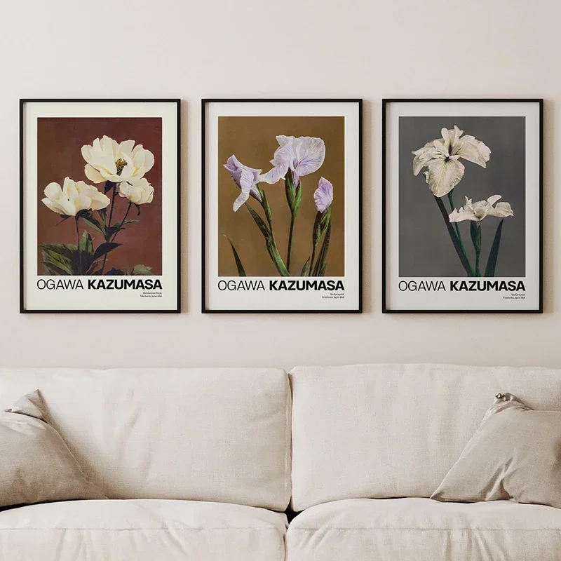 Japanese Flower Prints Ogawa Kazumasa Poster Canvas Painting Wall Picture Kazumasa Exhibition Gallery Art Nordic Home Decor