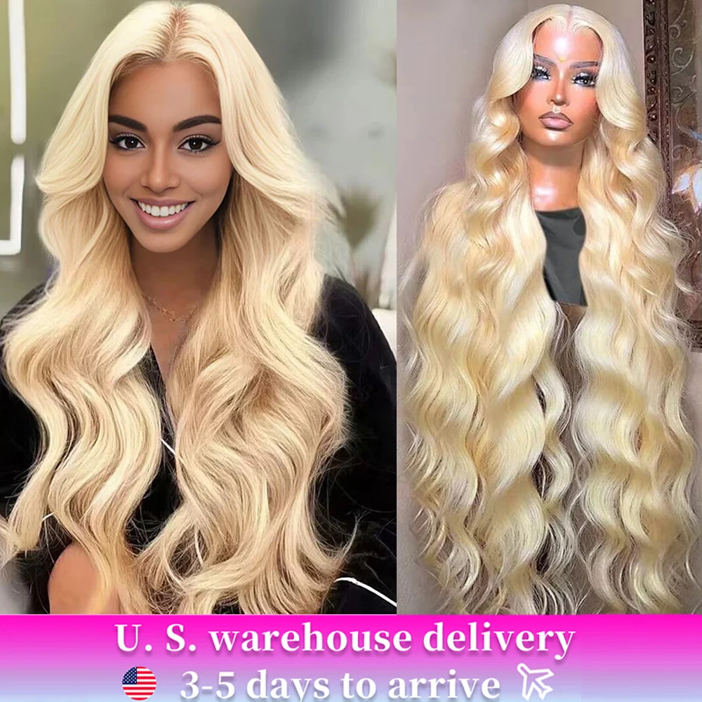 613 Lace Front Wig Human Hair 13x6 Blonde Lace Front Wigs Human Hair 210% Density Body Wave Frontal Wig Pre Plucked For Women