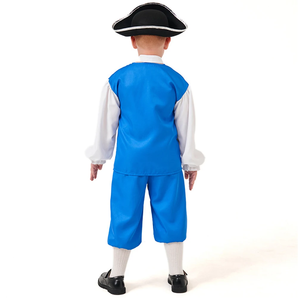 Pirate Cos Captain Cosplay Kids Children Hat Shirt Pants Costume Stage Performance Child Boys Clothing Halloween Carnival Suit