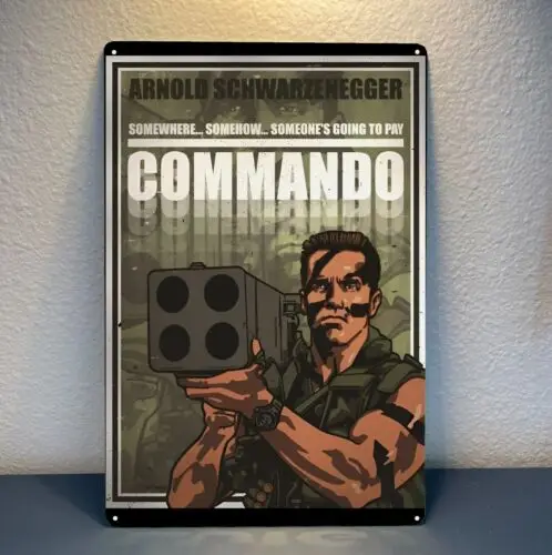 Commando arnold schwarzenegger Movie Metal Poster Tin Sign 20x30cm sign