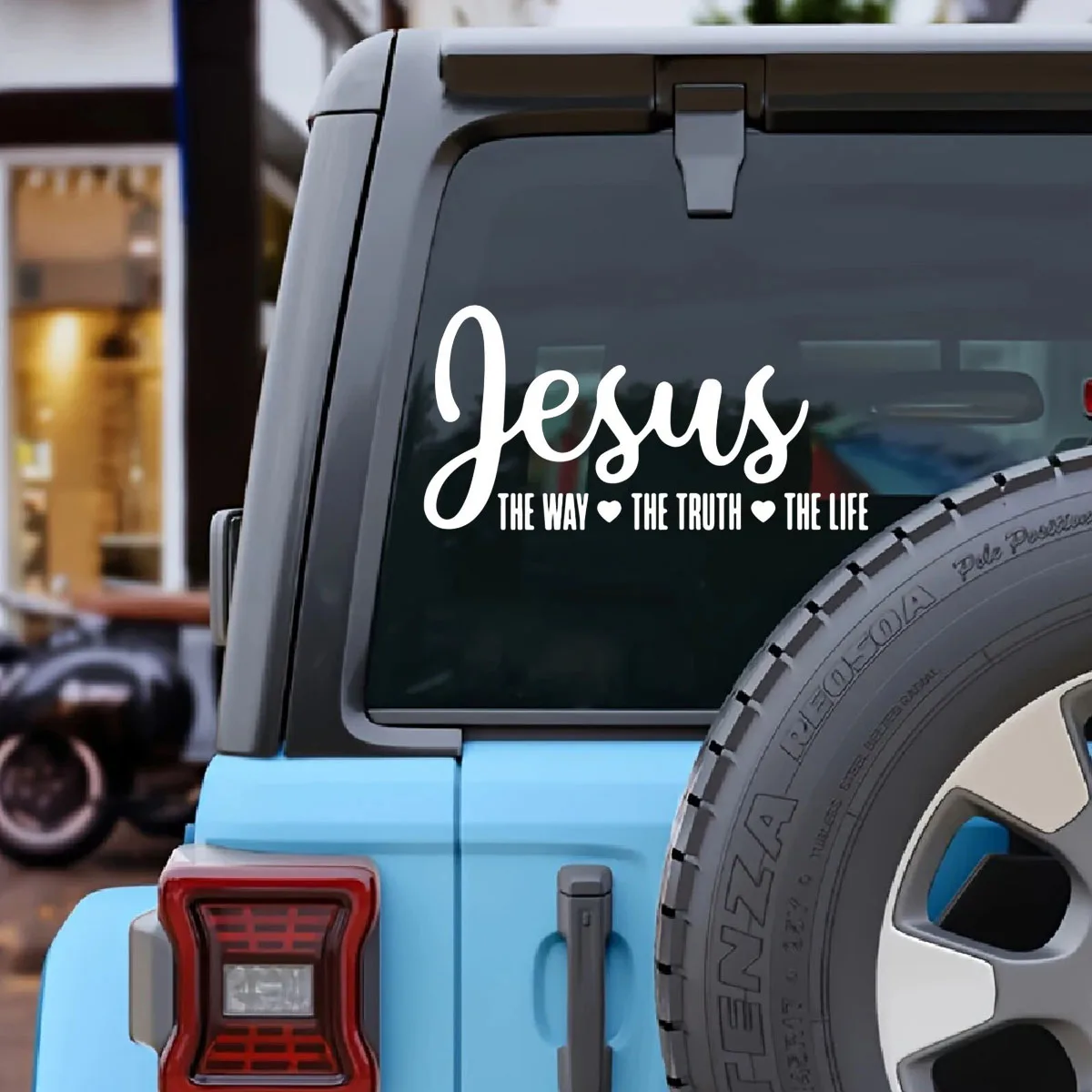 Jesus Word Truth Life Car Sticker, Christian Faith Car Sticker, Vinyl Waterproof Sticker, Car Window Sticker Sticker
