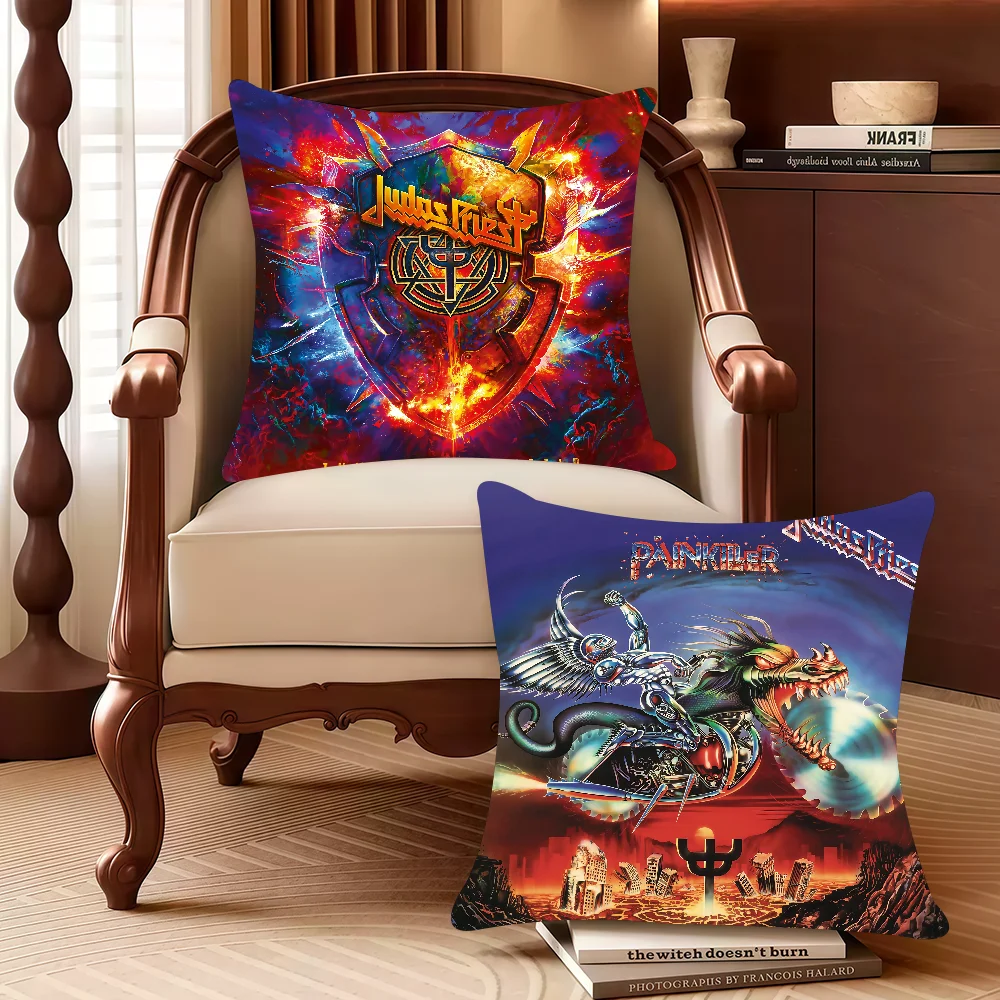 Band J-Judas Invincible Shield Priest Pillow Case Decor Protective Covers Comfortable Soft For Sofa Living Room Home Office